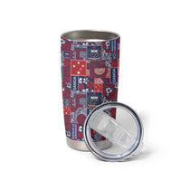 Red Samoa Manuia Le Kerisimasi Tumbler Cup Pacific Patchwork Xmas Vibes LT9 - Polynesian Pride