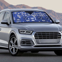 Blue Samoa Manuia Le Kerisimasi Auto Sun Shade Pacific Patchwork Xmas Vibes - Polynesian Pride