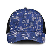Blue Samoa Manuia Le Kerisimasi Baseball Net Cap Pacific Patchwork Xmas Vibes - Polynesian Pride