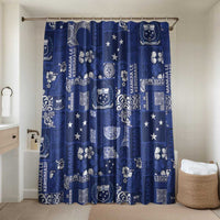 Blue Samoa Manuia Le Kerisimasi Bathroom Set Pacific Patchwork Xmas Vibes - Polynesian Pride