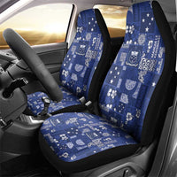 Blue Samoa Manuia Le Kerisimasi Car Seat Cover Pacific Patchwork Xmas Vibes - Polynesian Pride