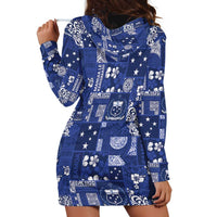 Blue Samoa Manuia Le Kerisimasi Hoodie Dress Pacific Patchwork Xmas Vibes LT9 - Polynesian Pride