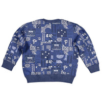 Blue Samoa Manuia Le Kerisimasi Kid Ugly Christmas Sweater Pacific Patchwork Xmas Vibes - Polynesian Pride