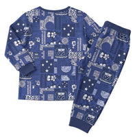 Blue Samoa Manuia Le Kerisimasi Christmas Pajama Set Pacific Patchwork Xmas Vibes - Polynesian Pride