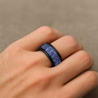 Blue Samoa Manuia Le Kerisimasi Spinner Ring Pacific Patchwork Xmas Vibes - Polynesian Pride