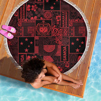 Dark Samoa Manuia Le Kerisimasi Beach Blanket Pacific Patchwork Xmas Vibes - Polynesian Pride