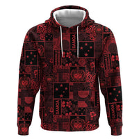 Dark Samoa Manuia Le Kerisimasi Hoodie Pacific Patchwork Xmas Vibes - Polynesian Pride