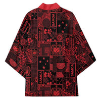 Dark Samoa Manuia Le Kerisimasi Kimono Pacific Patchwork Xmas Vibes - Polynesian Pride
