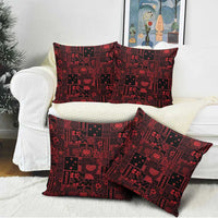 Dark Samoa Manuia Le Kerisimasi Pillow Cover Pacific Patchwork Xmas Vibes - Polynesian Pride