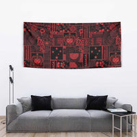 Dark Samoa Manuia Le Kerisimasi Tapestry Pacific Patchwork Xmas Vibes - Polynesian Pride