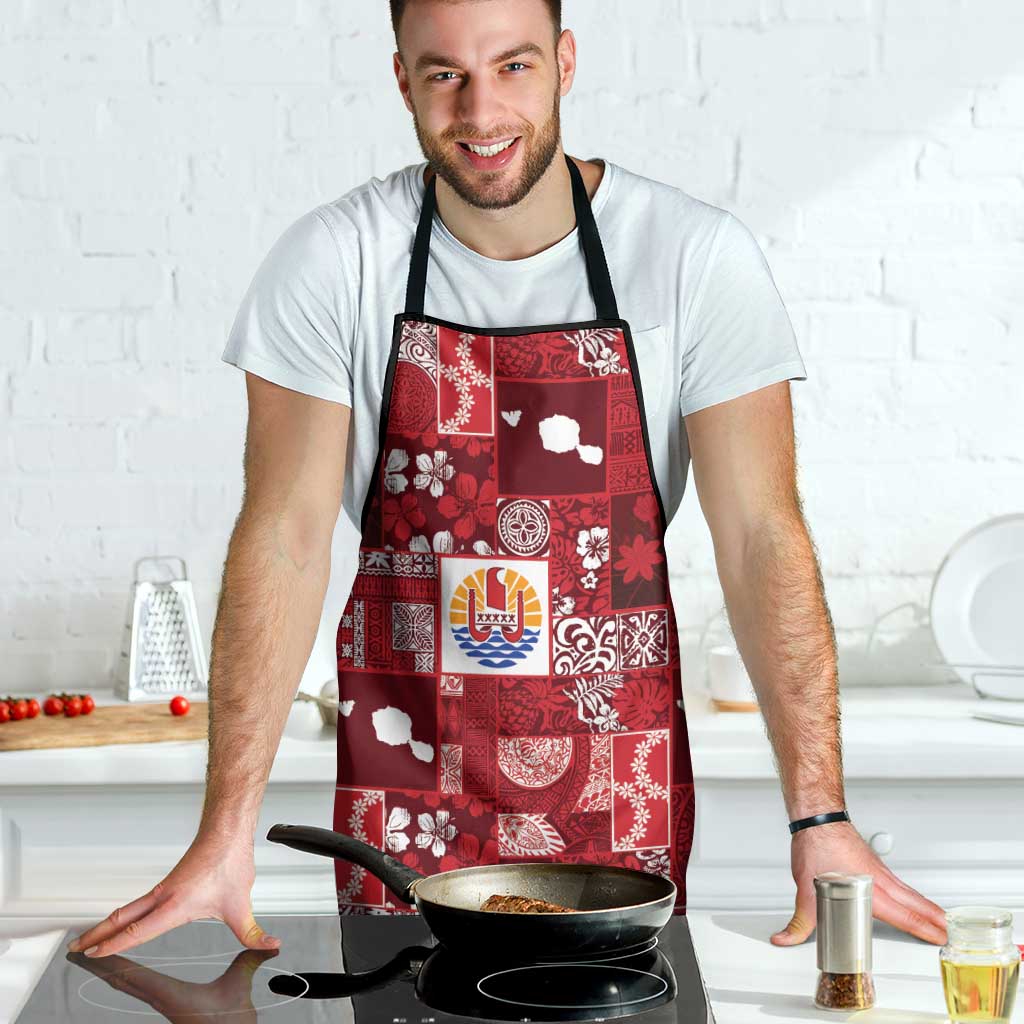 Tahiti Oaoa I Teie Noera Apron Pacific Patchwork Xmas Vibes - Polynesian Pride