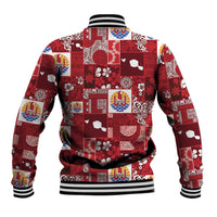 Tahiti Oaoa I Teie Noera Baseball Jacket Pacific Patchwork Xmas Vibes - Polynesian Pride