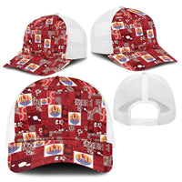 Tahiti Oaoa I Teie Noera Baseball Net Cap Pacific Patchwork Xmas Vibes - Polynesian Pride
