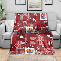 Tahiti Oaoa I Teie Noera Blanket Pacific Patchwork Xmas Vibes - Polynesian Pride
