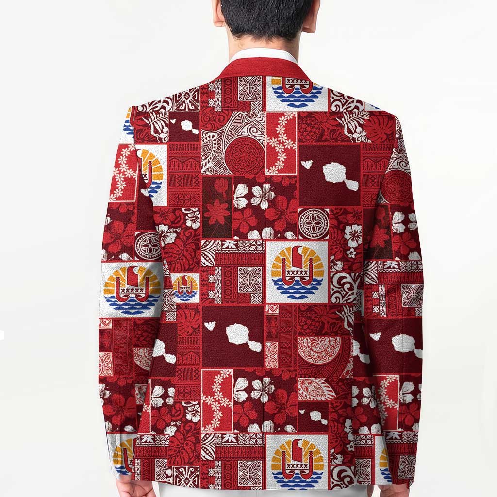 Tahiti Oaoa I Teie Noera Blazer Pacific Patchwork Xmas Vibes - Polynesian Pride