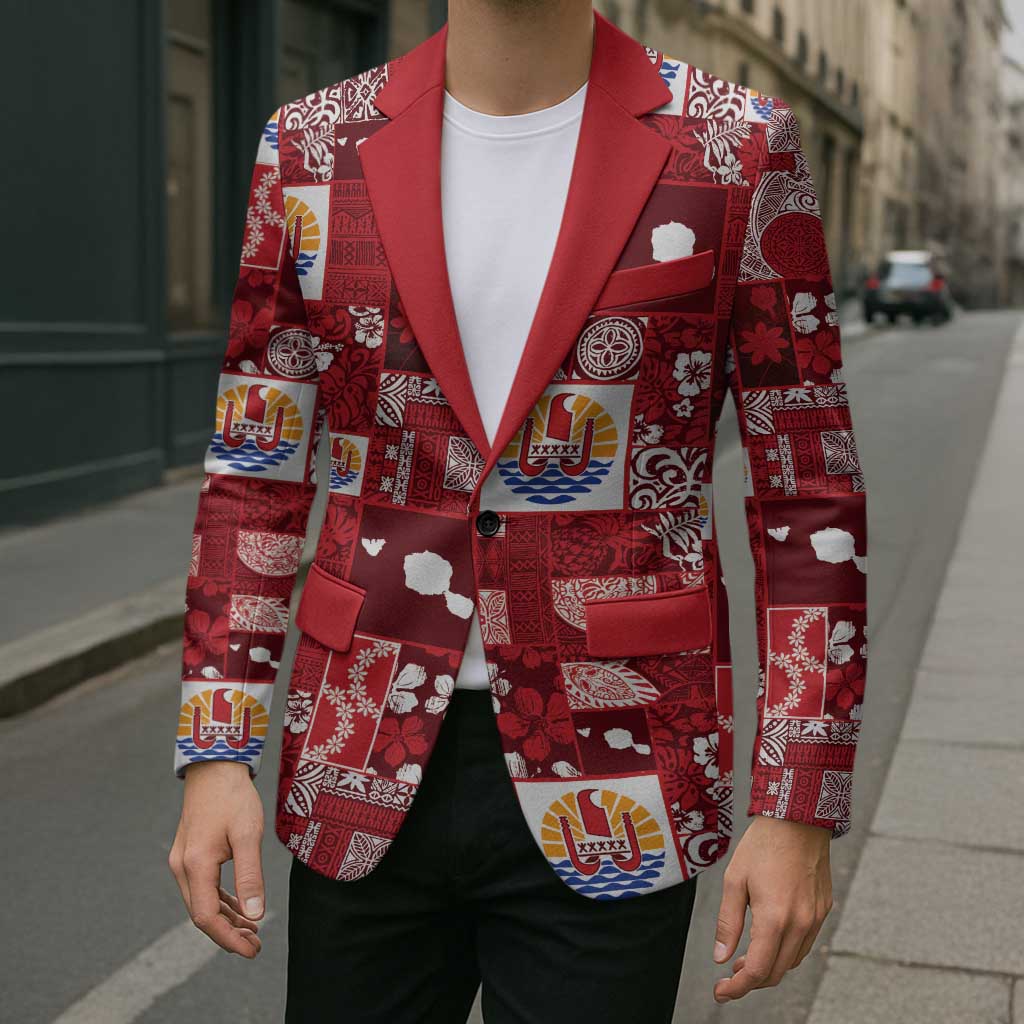 Tahiti Oaoa I Teie Noera Blazer Pacific Patchwork Xmas Vibes - Polynesian Pride