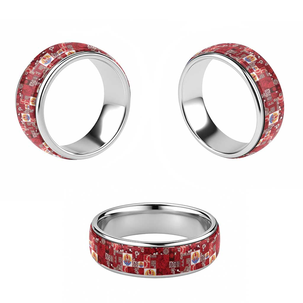 Tahiti Oaoa I Teie Noera Classic Ring Pacific Patchwork Xmas Vibes - Polynesian Pride
