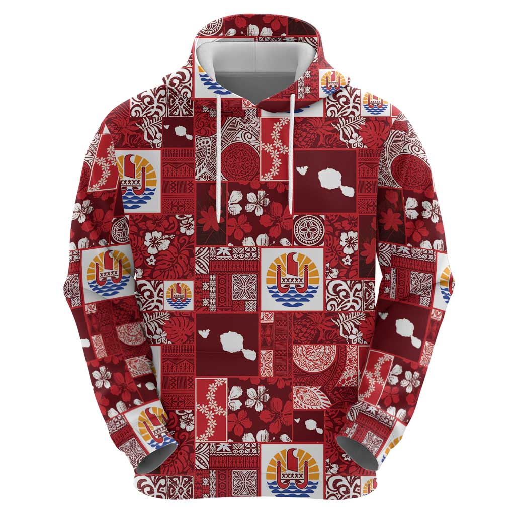 Tahiti Oaoa I Teie Noera Hoodie Pacific Patchwork Xmas Vibes - Polynesian Pride
