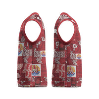 Tahiti Oaoa I Teie Noera Christmas Knitted V-Neck Vest Pacific Patchwork Xmas Vibes - Polynesian Pride