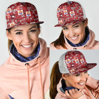 Tahiti Oaoa I Teie Noera Mesh Trucker Cap Pacific Patchwork Xmas Vibes - Polynesian Pride