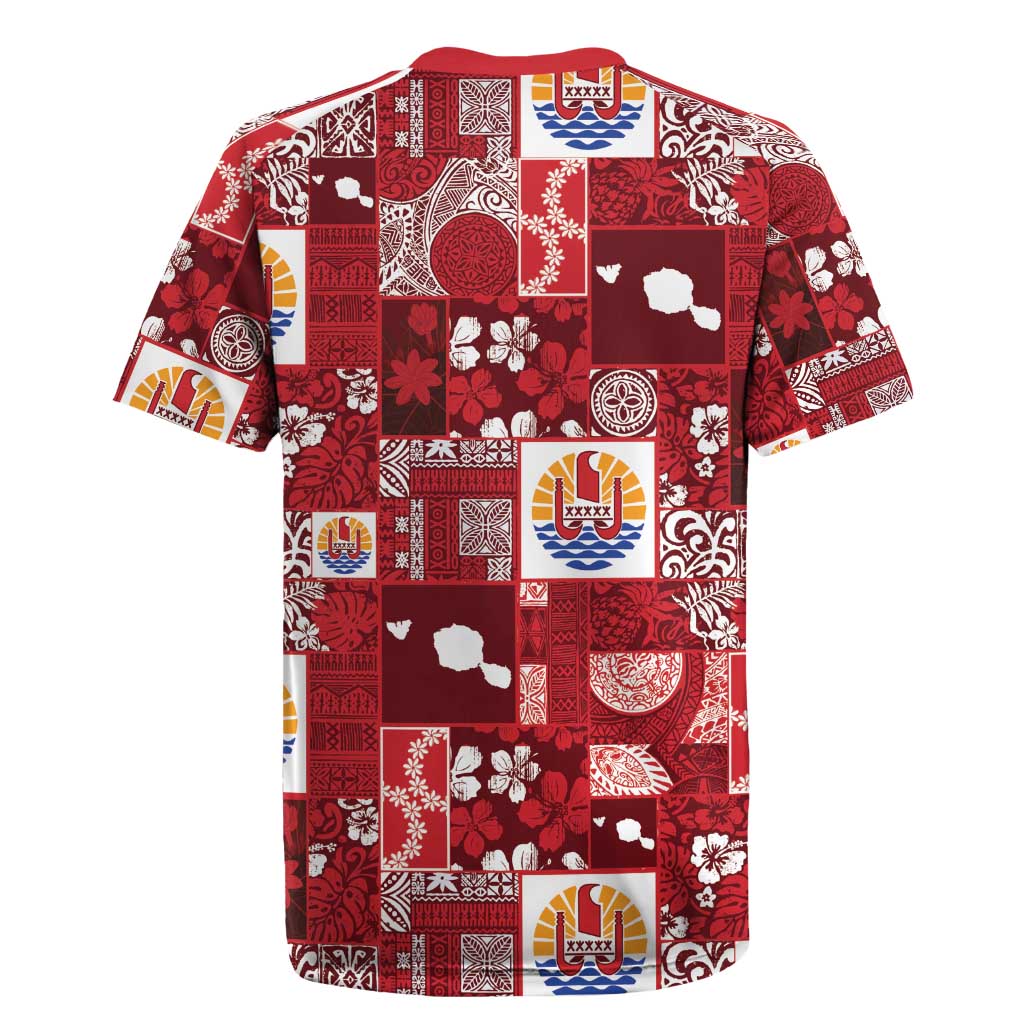 Tahiti Oaoa I Teie Noera Rugby Jersey Pacific Patchwork Xmas Vibes - Polynesian Pride