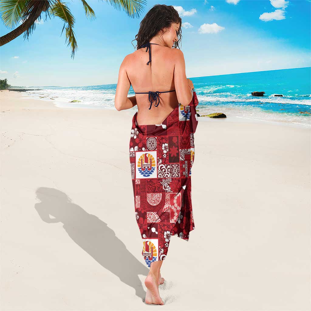 Tahiti Oaoa I Teie Noera Sarong Pacific Patchwork Xmas Vibes - Polynesian Pride