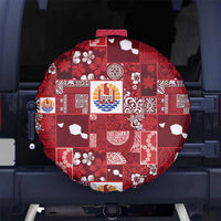 Tahiti Oaoa I Teie Noera Spare Tire Cover Pacific Patchwork Xmas Vibes - Polynesian Pride