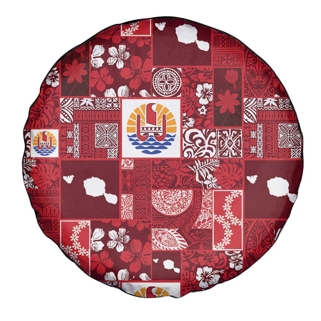 Tahiti Oaoa I Teie Noera Spare Tire Cover Pacific Patchwork Xmas Vibes - Polynesian Pride