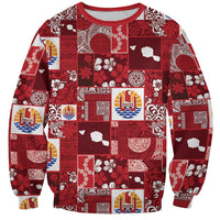Tahiti Oaoa I Teie Noera Sweatshirt Pacific Patchwork Xmas Vibes - Polynesian Pride