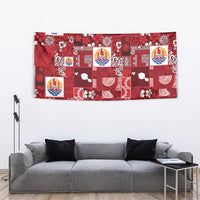 Tahiti Oaoa I Teie Noera Tapestry Pacific Patchwork Xmas Vibes - Polynesian Pride