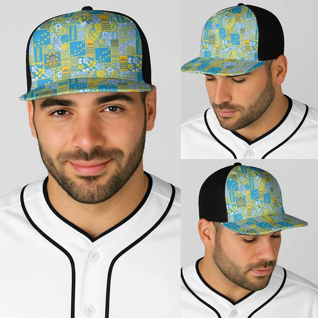 Tuvalu Manuia te Kilisimasi Baseball Net Cap Pacific Patchwork Xmas Vibes - Polynesian Pride