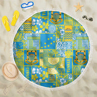 Tuvalu Manuia te Kilisimasi Beach Blanket Pacific Patchwork Xmas Vibes - Polynesian Pride