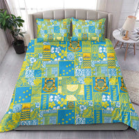 Tuvalu Manuia te Kilisimasi Bedding Set Pacific Patchwork Xmas Vibes - Polynesian Pride