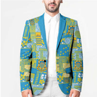 Tuvalu Manuia te Kilisimasi Blazer Pacific Patchwork Xmas Vibes - Polynesian Pride