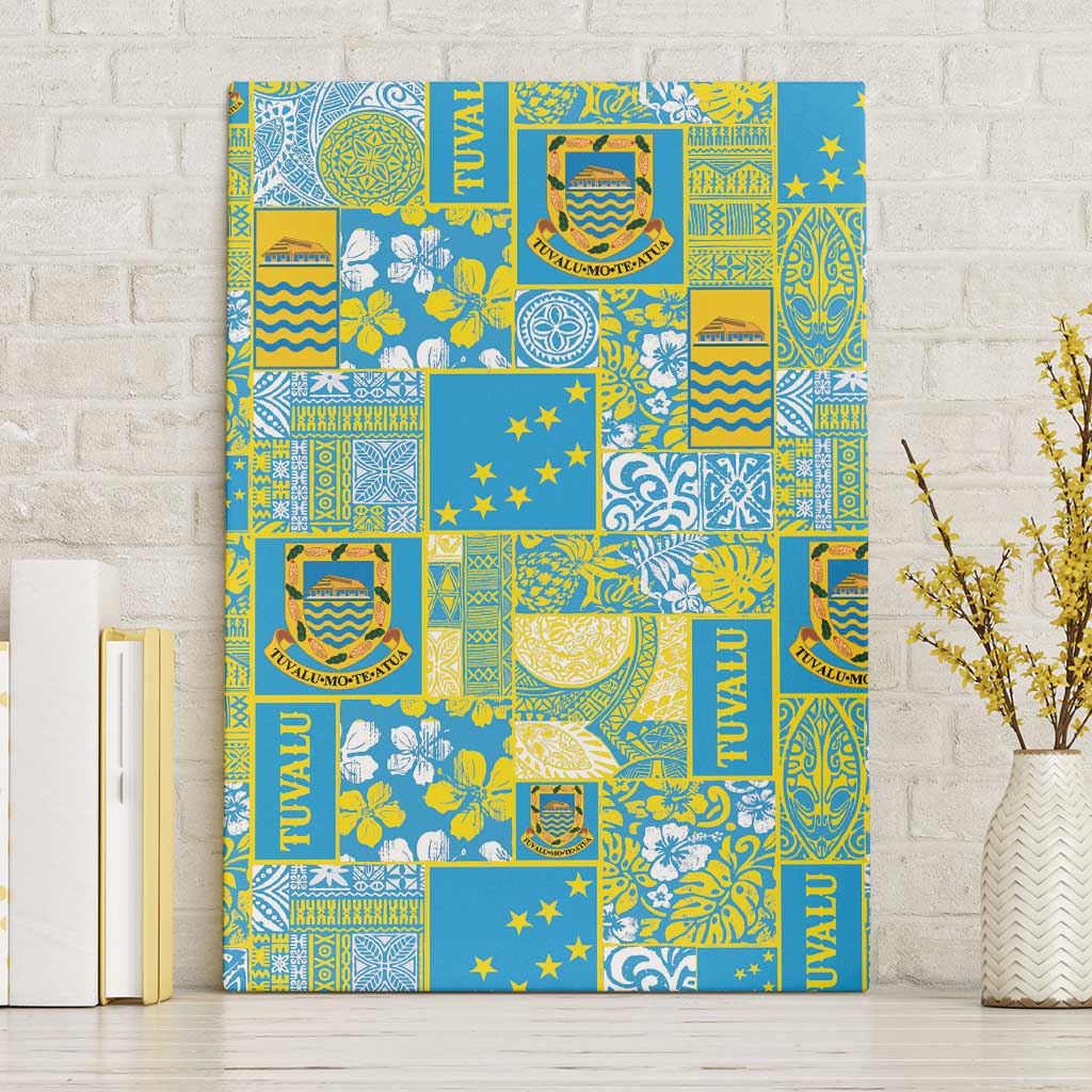 Tuvalu Manuia te Kilisimasi Canvas Wall Art Pacific Patchwork Xmas Vibes - Polynesian Pride