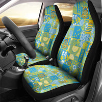Tuvalu Manuia te Kilisimasi Car Seat Cover Pacific Patchwork Xmas Vibes - Polynesian Pride