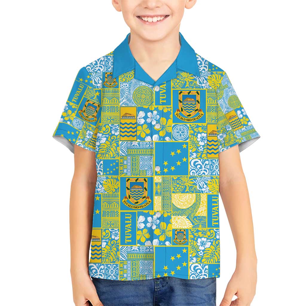 Tuvalu Manuia te Kilisimasi Family Matching Off Shoulder Maxi Dress and Hawaiian Shirt Pacific Patchwork Xmas Vibes - Polynesian Pride