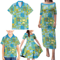 Tuvalu Manuia te Kilisimasi Family Matching Puletasi and Hawaiian Shirt Pacific Patchwork Xmas Vibes - Polynesian Pride