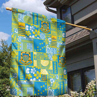 Tuvalu Manuia te Kilisimasi Garden Flag Pacific Patchwork Xmas Vibes - Polynesian Pride
