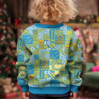 Tuvalu Manuia te Kilisimasi Kid Ugly Christmas Sweater Pacific Patchwork Xmas Vibes - Polynesian Pride