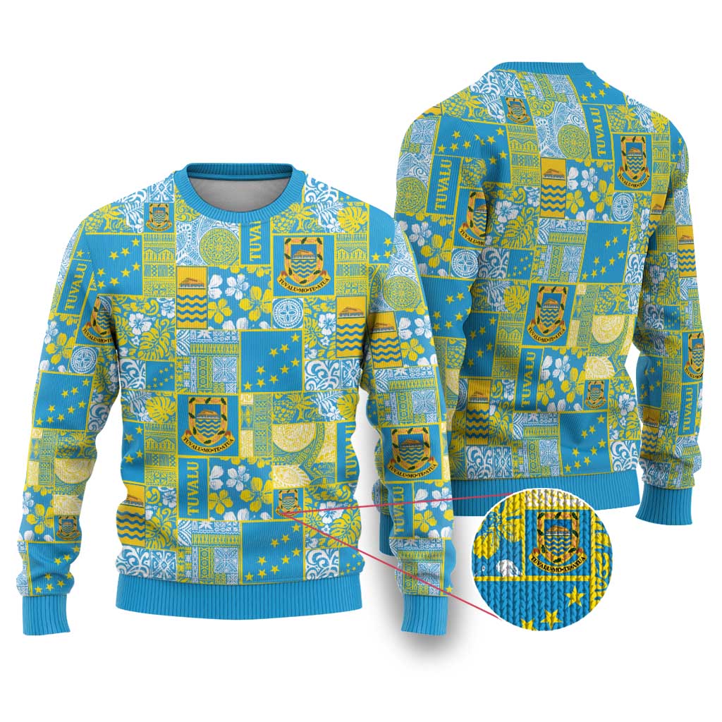 Tuvalu Manuia te Kilisimasi Ugly Christmas Sweater Pacific Patchwork Xmas Vibes - Polynesian Pride