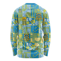 Tuvalu Manuia te Kilisimasi Long Sleeve Shirt Pacific Patchwork Xmas Vibes - Polynesian Pride