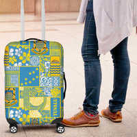 Tuvalu Manuia te Kilisimasi Luggage Cover Pacific Patchwork Xmas Vibes - Polynesian Pride