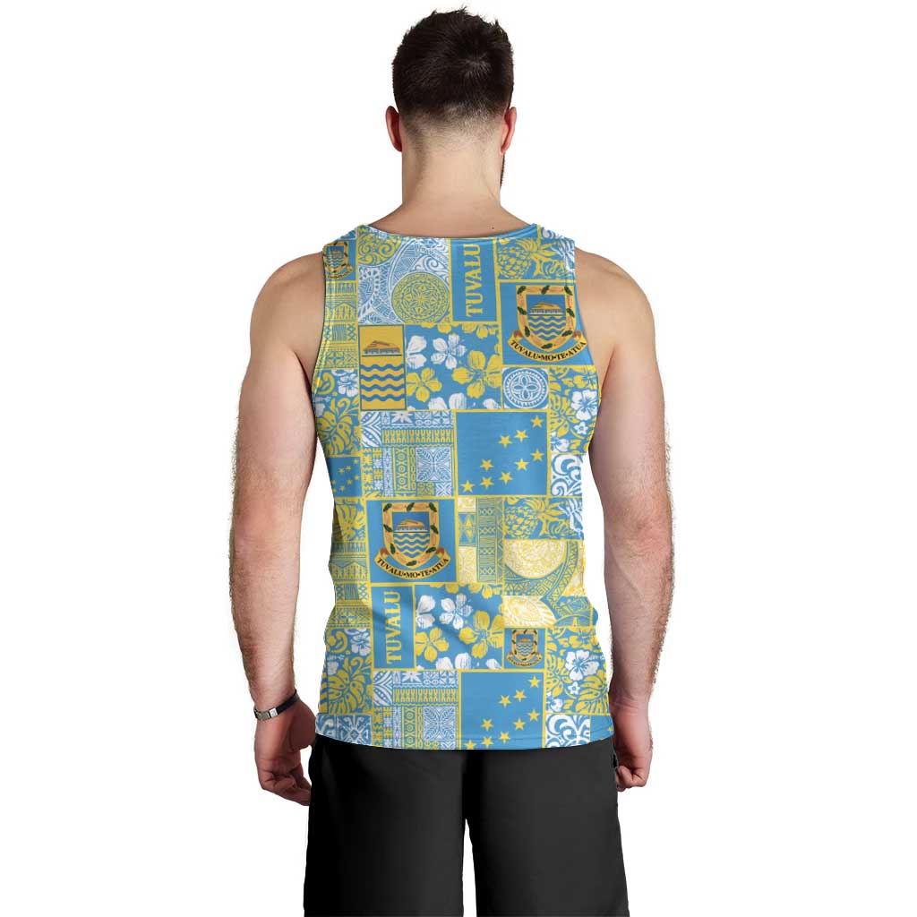 Tuvalu Manuia te Kilisimasi Men Tank Top Pacific Patchwork Xmas Vibes - Polynesian Pride