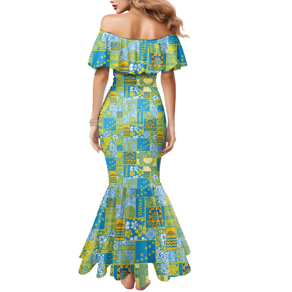 Tuvalu Manuia te Kilisimasi Mermaid Dress Pacific Patchwork Xmas Vibes - Polynesian Pride