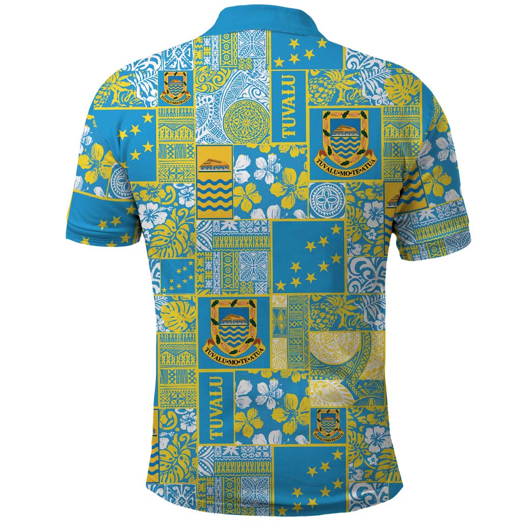 Tuvalu Manuia te Kilisimasi Polo Shirt Pacific Patchwork Xmas Vibes - Polynesian Pride