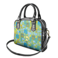 Tuvalu Manuia te Kilisimasi Shoulder Handbag Pacific Patchwork Xmas Vibes - Polynesian Pride