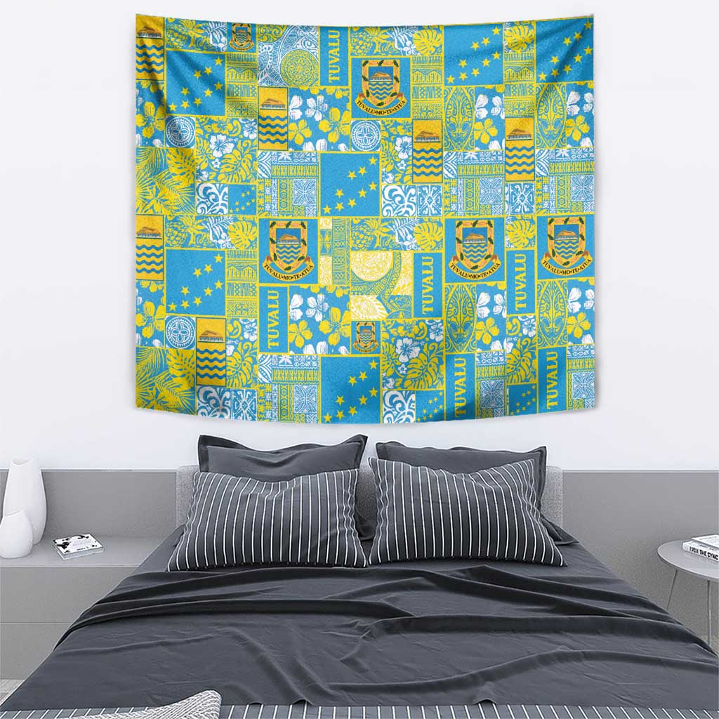 Tuvalu Manuia te Kilisimasi Tapestry Pacific Patchwork Xmas Vibes - Polynesian Pride