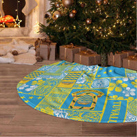 Tuvalu Manuia te Kilisimasi Tree Skirt Pacific Patchwork Xmas Vibes - Polynesian Pride