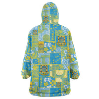 Tuvalu Manuia te Kilisimasi Wearable Blanket Hoodie Pacific Patchwork Xmas Vibes - Polynesian Pride